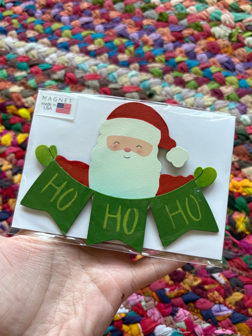 ROEDA HAND-PAINTED METAL CHRISTMAS SANTA MAGNET